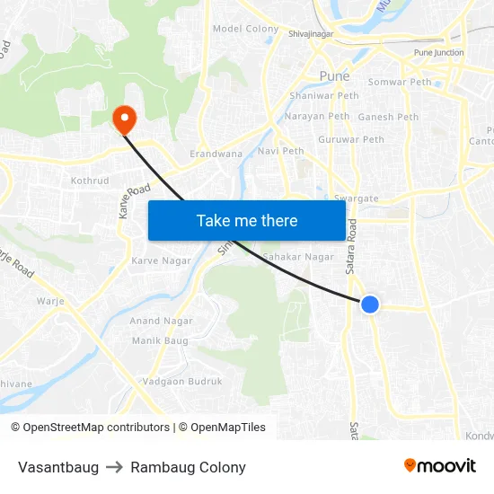 Vasantbaug to Rambaug Colony map