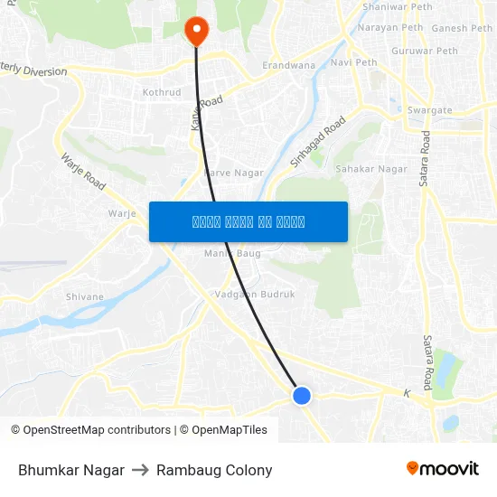 भुमकर नगर to रामबाग कॉलोनी map