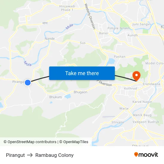 Pirangut to Rambaug Colony map