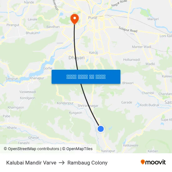 काळूबाई मंदिर वारवे to रामबाग कॉलोनी map