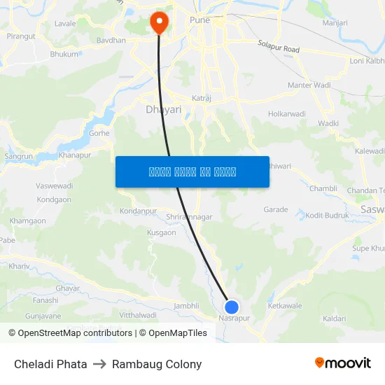 चेलाडी फाटा to रामबाग कॉलोनी map