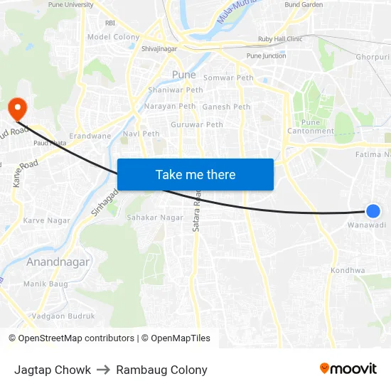 जगताप चौक to रामबाग कॉलोनी map