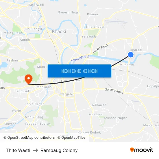 ठिते वस्ती to रामबाग कॉलोनी map