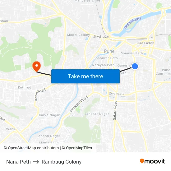 Nana Peth to Rambaug Colony map