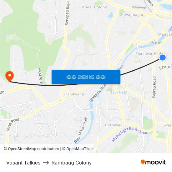 वसंत टॉकीज to रामबाग कॉलोनी map