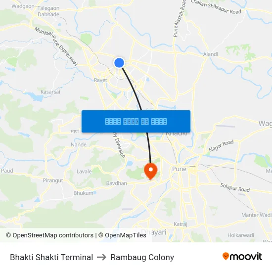भक्ति शक्ति टर्मिनल to रामबाग कॉलोनी map
