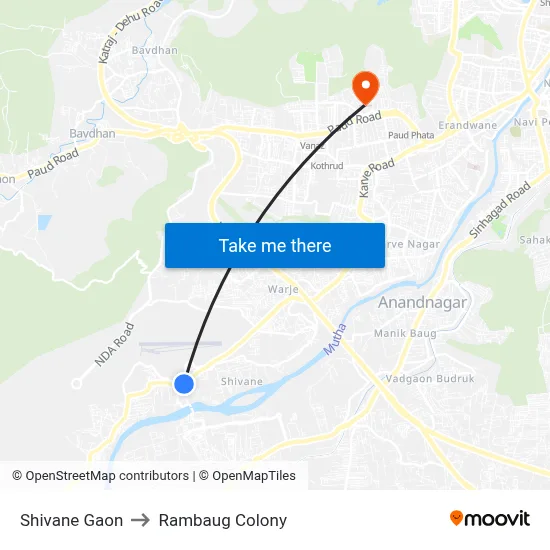 शिवणे गाव to रामबाग कॉलोनी map