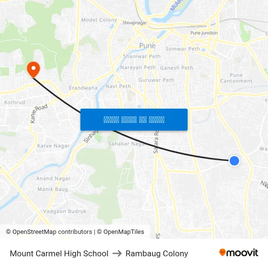 माउंट कार्मेल हाई स्कूल to रामबाग कॉलोनी map