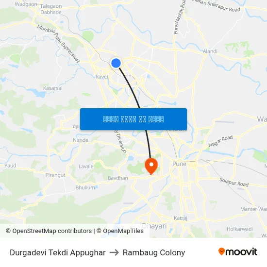 दुर्गादेवी टेकडी अप्पूघर to रामबाग कॉलोनी map