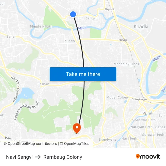 Navi Sangvi to Rambaug Colony map