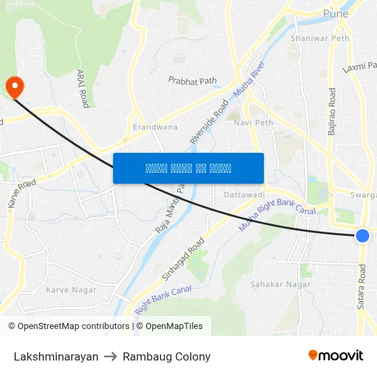 लक्ष्मीनारायण to रामबाग कॉलोनी map