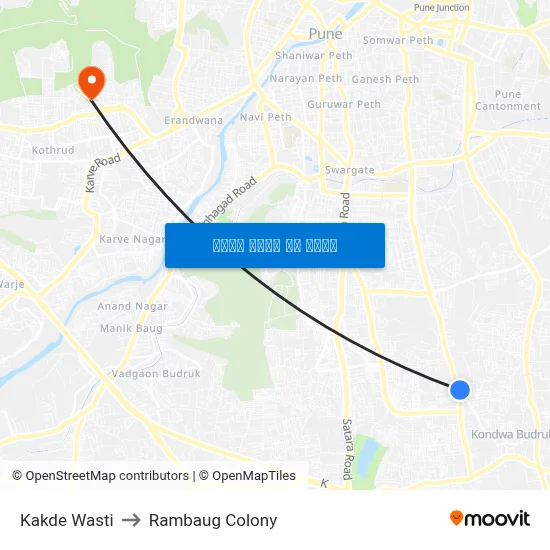 काकडे वस्ती to रामबाग कॉलोनी map
