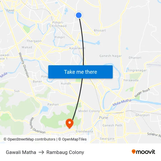 Gawali Matha to Rambaug Colony map
