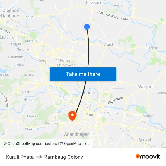 कुरुली फाटा to रामबाग कॉलोनी map