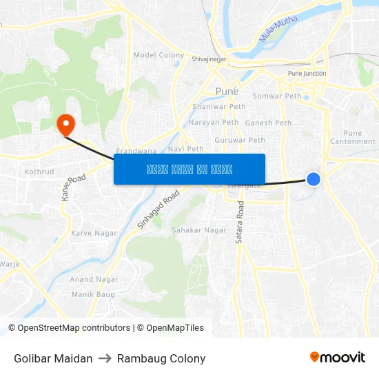 गोलीबार मैदान to रामबाग कॉलोनी map