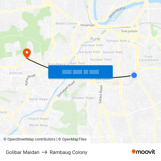 गोलीबार मैदान to रामबाग कॉलोनी map