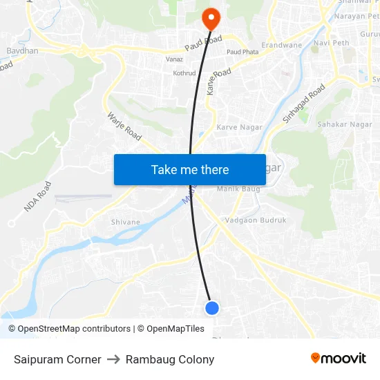 साईपुरम कॉर्नर to रामबाग कॉलोनी map