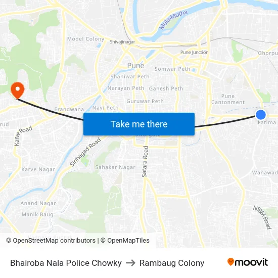 Bhairoba Nala Police Chowky to Rambaug Colony map