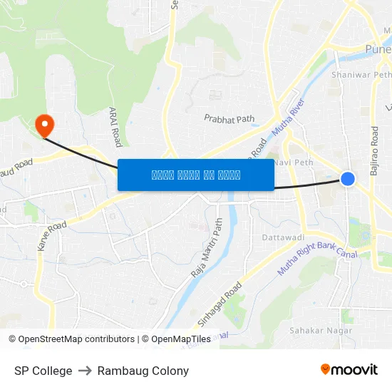 एसपी कॉलेज to रामबाग कॉलोनी map