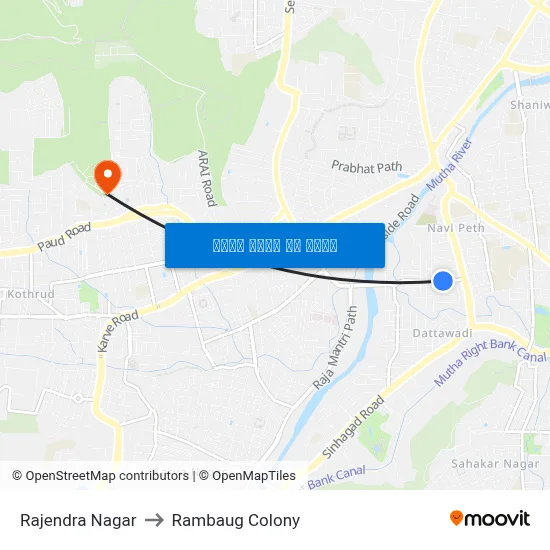 राजेंद्र नगर to रामबाग कॉलोनी map