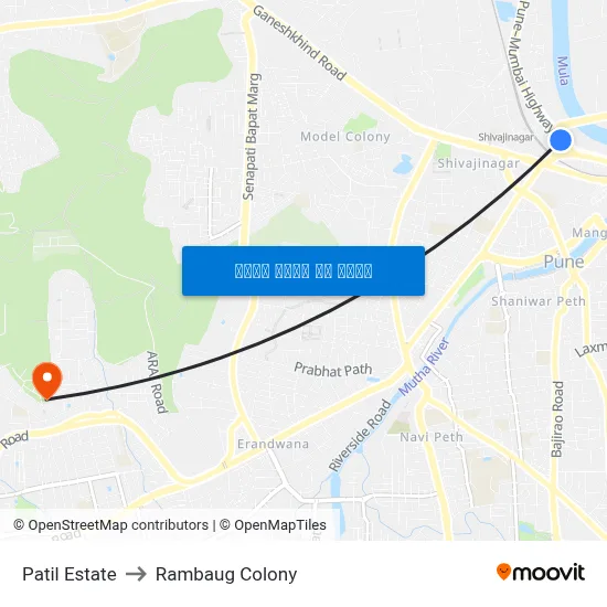 Patil Estate to Rambaug Colony map