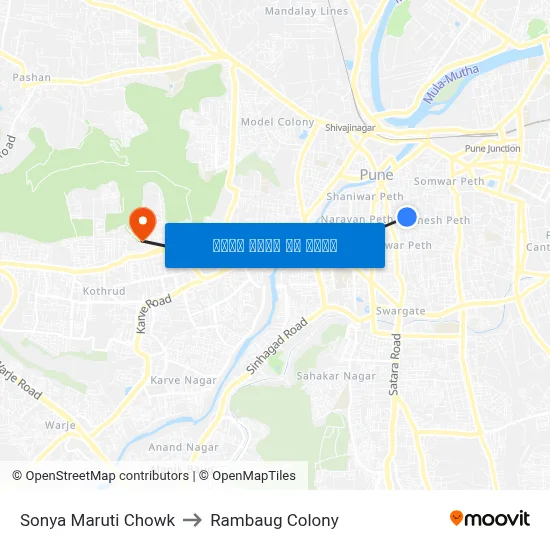 सोन्या मारुति चौक to रामबाग कॉलोनी map