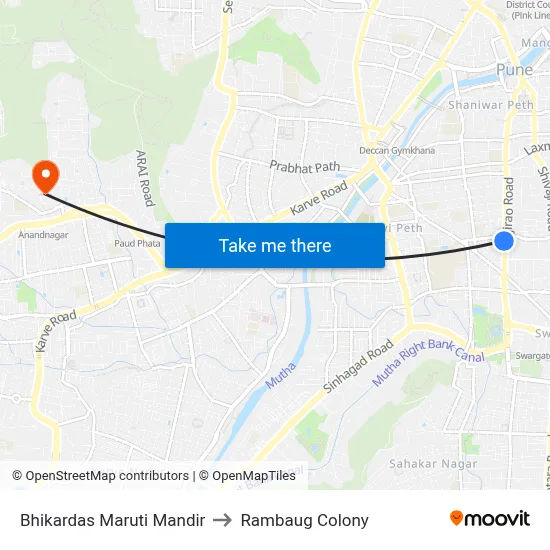 भीकरदास मारुति मंदिर to रामबाग कॉलोनी map