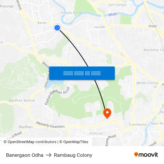 बनेरगाव ओढा to रामबाग कॉलोनी map
