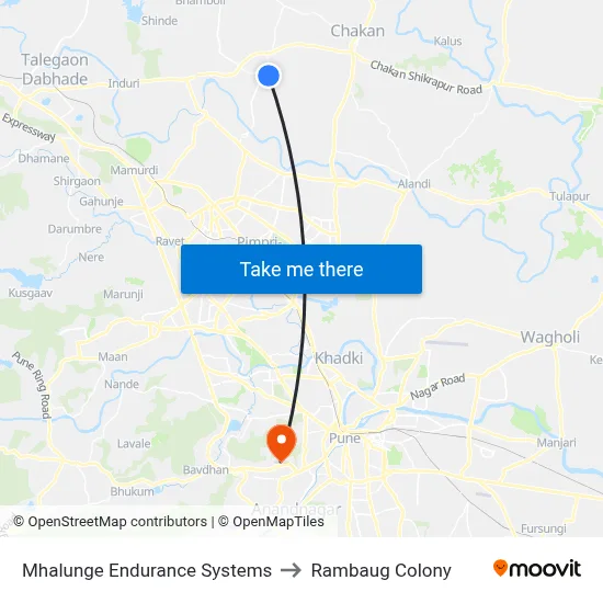Mhalunge Endurance Systems to रामबाग कॉलोनी map