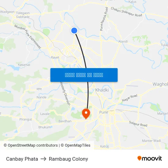 कैनबे फाटा to रामबाग कॉलोनी map