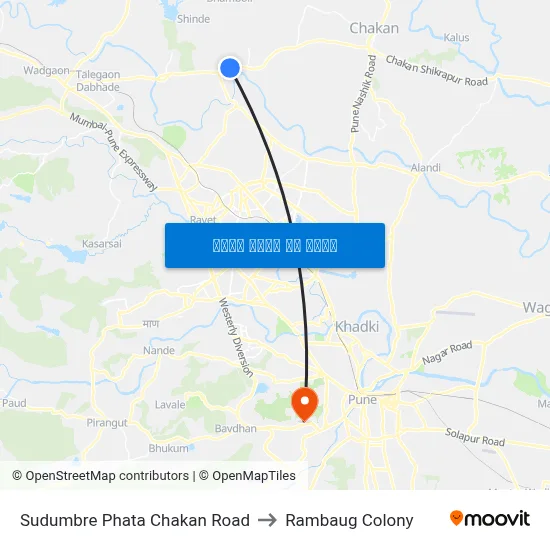 सुदुंबरे फाटा चाकण रोड to रामबाग कॉलोनी map