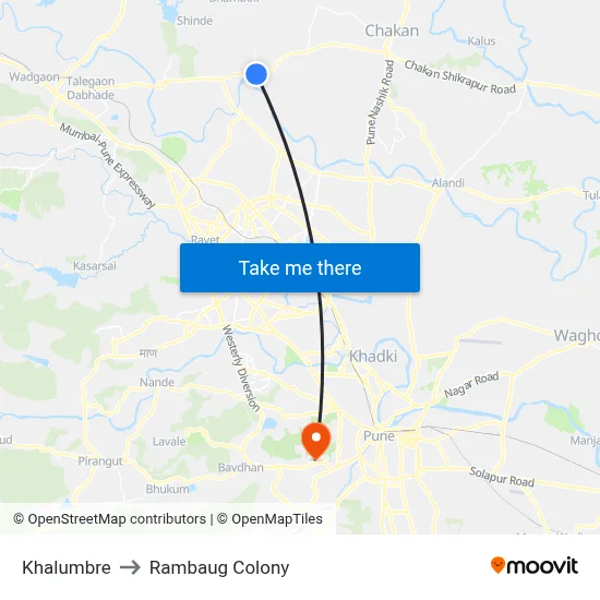 Khalumbre to Rambaug Colony map