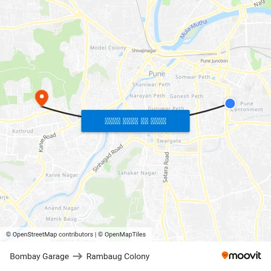 बॉम्बे गैरेज to रामबाग कॉलोनी map