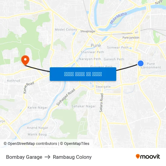 बॉम्बे गैरेज to रामबाग कॉलोनी map