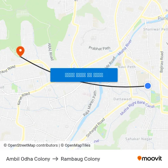 अंबिल ओढा कॉलोनी to रामबाग कॉलोनी map