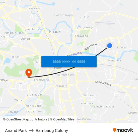 आनंद पार्क to रामबाग कॉलोनी map