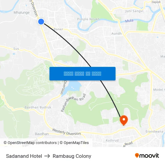 सदानंद होटल to रामबाग कॉलोनी map