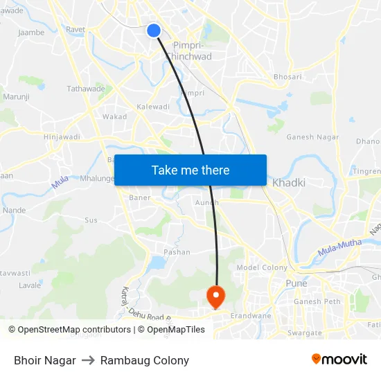 भोईर नगर to रामबाग कॉलोनी map
