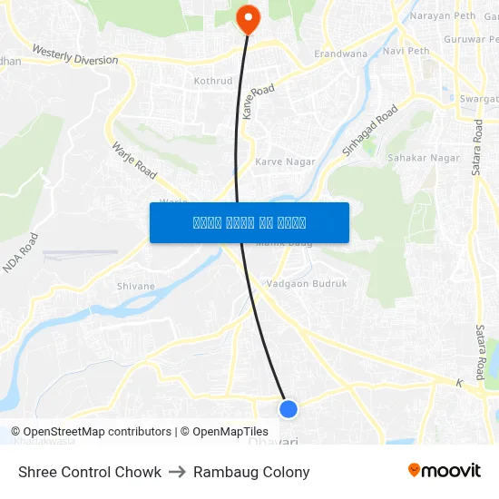 श्री कंट्रोल चौक to रामबाग कॉलोनी map