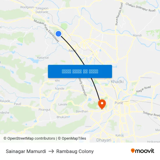 Sainagar Mamurdi to रामबाग कॉलोनी map