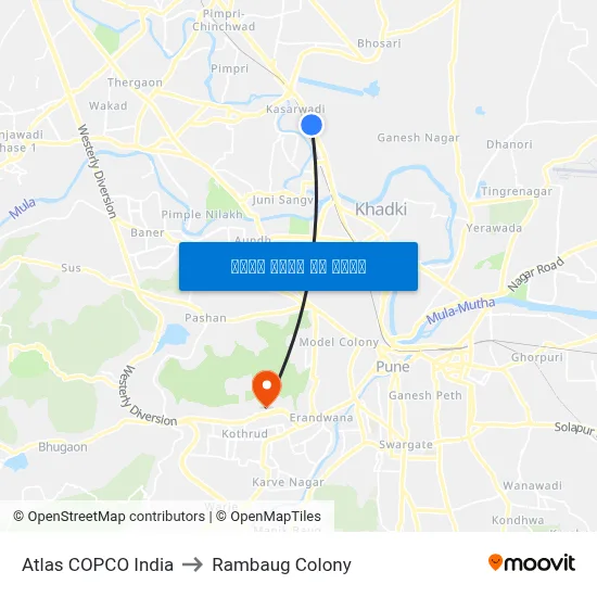 एटलस कॉप्को इंडिया to रामबाग कॉलोनी map