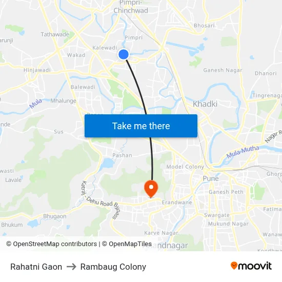 Rahatni Gaon to रामबाग कॉलोनी map