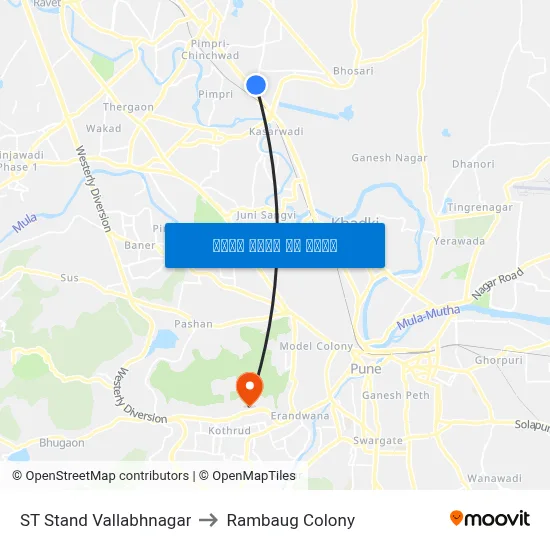 एसटी स्टैंड वल्लभनगर to रामबाग कॉलोनी map