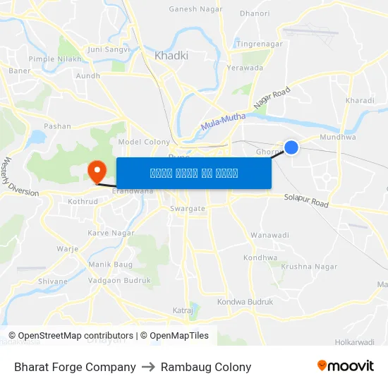 भारत फोर्ज कंपनी to रामबाग कॉलोनी map