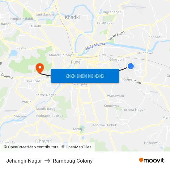 जहांगीर नगर to रामबाग कॉलोनी map