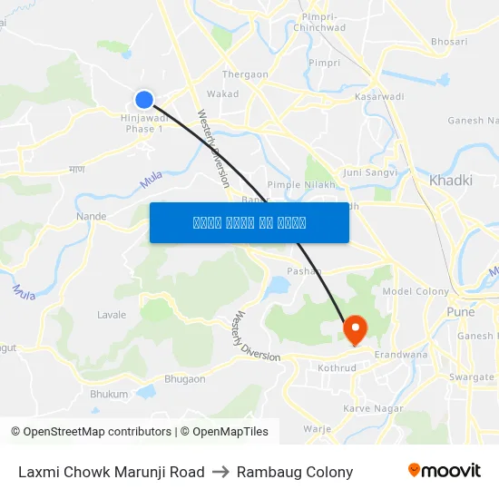 लक्ष्मी चौक मारुंजी रोड to रामबाग कॉलोनी map