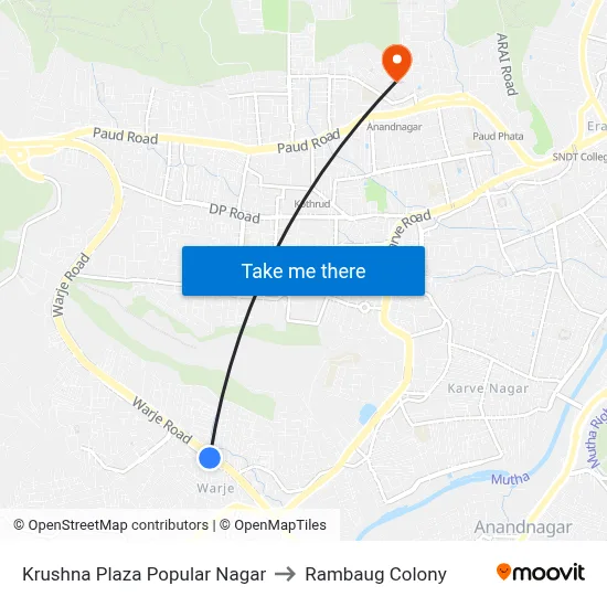 कृष्णा प्लाझा पॉप्युलर नगर to रामबाग कॉलोनी map