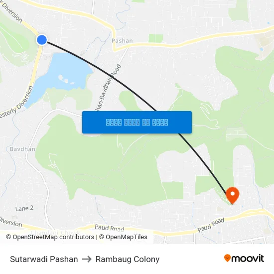 सुतारवाडी पाषाण to रामबाग कॉलोनी map