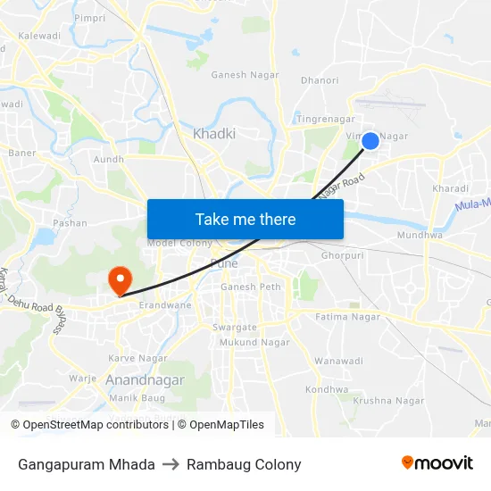 गंगापुरम म्हाडा to रामबाग कॉलोनी map