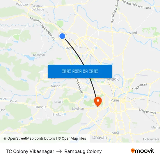 टी.सी. कॉलोनी विकासनगर to रामबाग कॉलोनी map